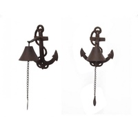 1pce 25cm Antique Rustic Style Cast Iron Anchor Door Knocker with Bell