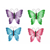 1pce 38cm Bright Butterfly Metal Wall Art Hanging