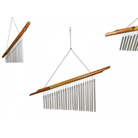 50cm Wide, 25cm Drop Bamboo Top with Windchime with 24 Graded Tubes Lovely Soft Tones