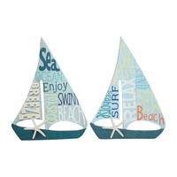 Complete Set of Two 40cm MDF Boat Wall Plaque with Wording, Premium Quality, Great for Home