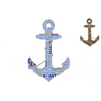1pce 40CM Beach Art Anchor with Rope Design in Blues and Beach Theme Wording