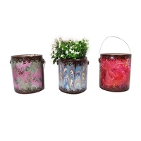 1pce 16cm Psychadelic Marble Effect Paint Pots for Planters or Candle Making
