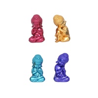 1pce 22CM Coloured Cute Sitting Meditation Buddha - 4 Colours / Poses to Choose From