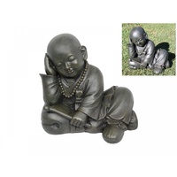 30cm Grey/Green Resting Boy Resin, Garden Buddha, Garden and Backyard, Zen, Meditation