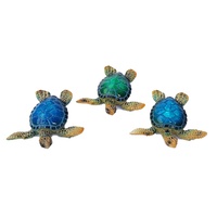 1pce 7.5cm Realistic Miniature Marble Turtle, Beach Themed Design, High Detail