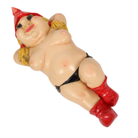 Garden Gnome Nude Sunbaking Boobs with Red Boots 26cm Resin 1pce