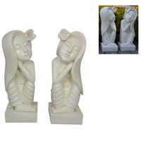 1pce 45cm Cream Balinese Princess Statue, Two Designs, Garden and Home, Zen, Meditation