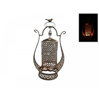 43cm Bronze Candelabra Lantern, Rustic, Antique Design, Self Standing