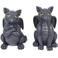 15cm Black Dragon Statue, Cute, Green Eyes, Gothic