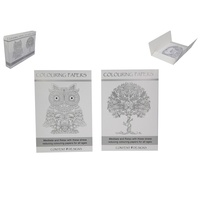 A5 Adult Colouring In Paper, 8 Sheets, Nature & Animals, Relax and Stress Reducing