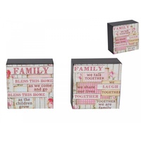 8cm Family Quotes Desk Plaque / Block, Paperweight, Self Standing