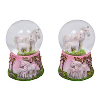 New 1pce 4.5cm Unicorn Glitter Waterball Snow Globe Pink Novelty Gift