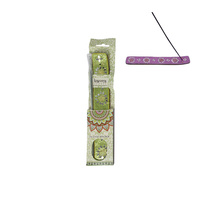 25cm Green Bling Incense Burner Holder, Mandala Indian Style with Incense