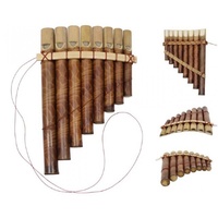 1x 19cm Natural Bamboo Panpipes, with 8 Pipes, Instrument