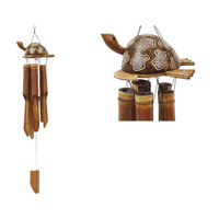 New 100cm Bamboo Turtle Wind-chime with White Painted Dots Motif on Shell