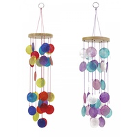 1pce 45cm Hanging Round Capiz Shell Mobile, Two Designs