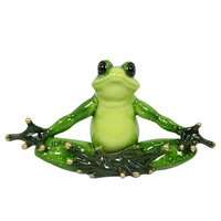 1pce 20cm Meditating Yoga Frog Figurine Glossy