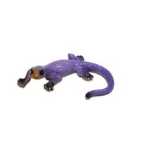 1pce Purple 10cm Marble Lizard Reptile Resin Home Decor Ornament 
