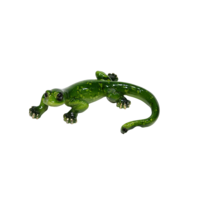 1pce Light Green 10cm Marble Lizard Reptile Resin Home Decor Ornament 