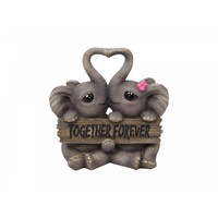 16cm Together Forever Pair of Cute Elephants, Made of Resin, Home Deco