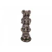 1x 27cm Tower of Three Cute Resin Elephants, Home Deco