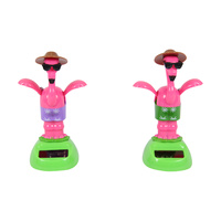 1pce 10cm Solar Powered Dancing Flamingo on Holiday Groover