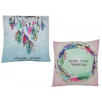 40cm "Never Stop Dreaming" Inspirational Cushion, Decorative Pillow Display