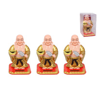 NEW 1pce 10cm Lucky Buddha Solar Powered Dancing Groover