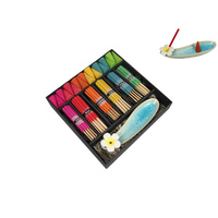 Rainbow Mixed Scented Incense Gift Pack with Crystal Holder