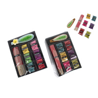 Scented Incense Gift Pack with Ceramic Frangipani and Leaf Holder