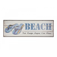 1x 60cmx20cm "Beach, Best Escape Anyone Can Have" MDF Plaque