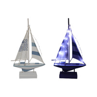 1pce 45cm Beach Sailing Boat Decor with Fairy Lights Detail