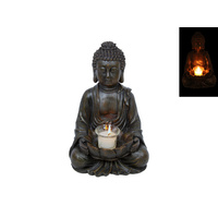 32cm Rulai Buddha Statue with Lotus Style Candle Holder