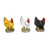 1x 13cm Cute Resin Hen with Two Chicks Underneath it, Home Deco