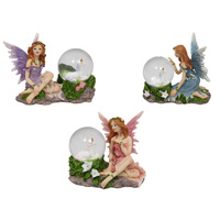 1pce 10cm Fairy with Crystal Ball Unicorn Feature, Fairy Garden Collectable