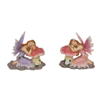 New 8CM Kneeling Fairy on Muchroom 2 assorted designs for Fairy Garden