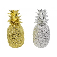 24cm Plated Metallic Pineapple Décor Figurine with Realistic Features