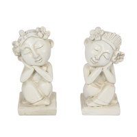 1pce 10cm Mini Bali Buddha Cream Colour Resting Figurine