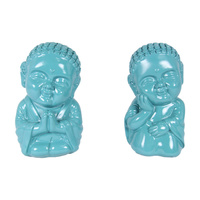 1pce 13cm Teal Peaceful Buddha Posing in Zen