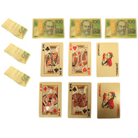 Full Deck of Playing Cards, Metallic Gold Special Edition, $100 Note Imitation Design