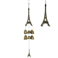 1pce 58cm Paris Eiffel Tower Ornamental Wind Chime with Bells, Souvenir Gift