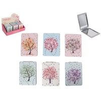 New 1pce Tree of Life Makeup Compact Mirror with Watercolour Look Pastel