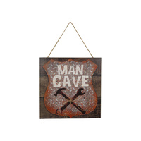 27cm Man Cave Tool Shed Sign, Wall Art Decor MDF Rustic