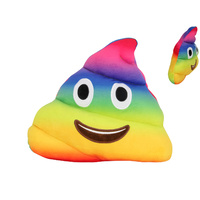 30cm Rainbow Poo Emoji Display Cushion, Emoticon