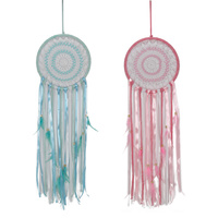 1pce 27cm Lace Cotton Doily Dream Catcher, Pastel with Ribbons