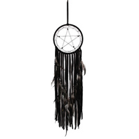 22cm Black Pentagram Feathered Spiritual Dream Catcher
