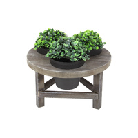 27cm Wooden Novelty Garden Pot Trio Holder, Round Picnic Table Design