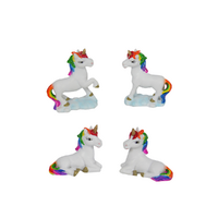 1pce 5cm Rainbow Unicorn Mini Resin Figurine Fairy Garden Collectable Decor