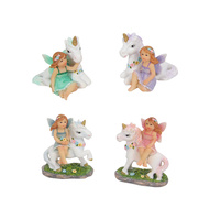New 1pce 5cm Fairy Riding Unicorn Figurines for Fairy Garden Collectibles