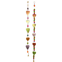 1pce 117cm Pompom Hanger with Heart Shaped Motif Indian Inspired